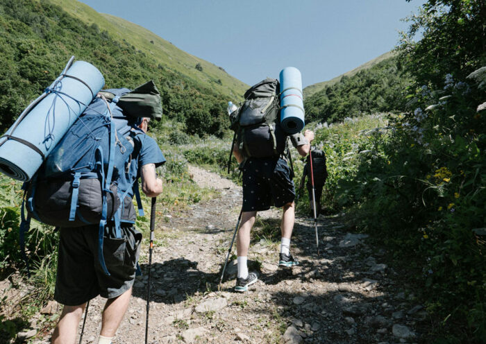 Hikers using hiking poles