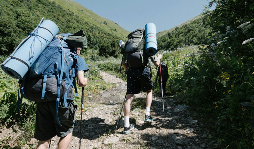 Hikers using hiking poles