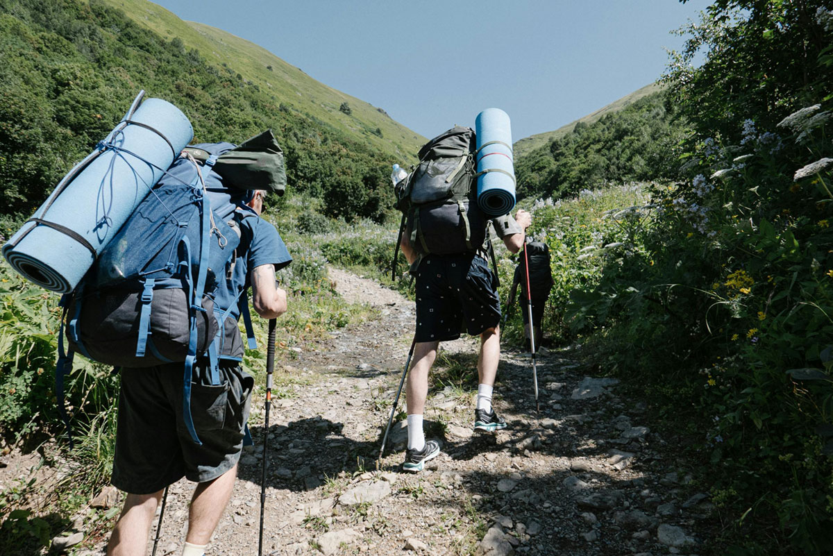 Hikers using hiking poles